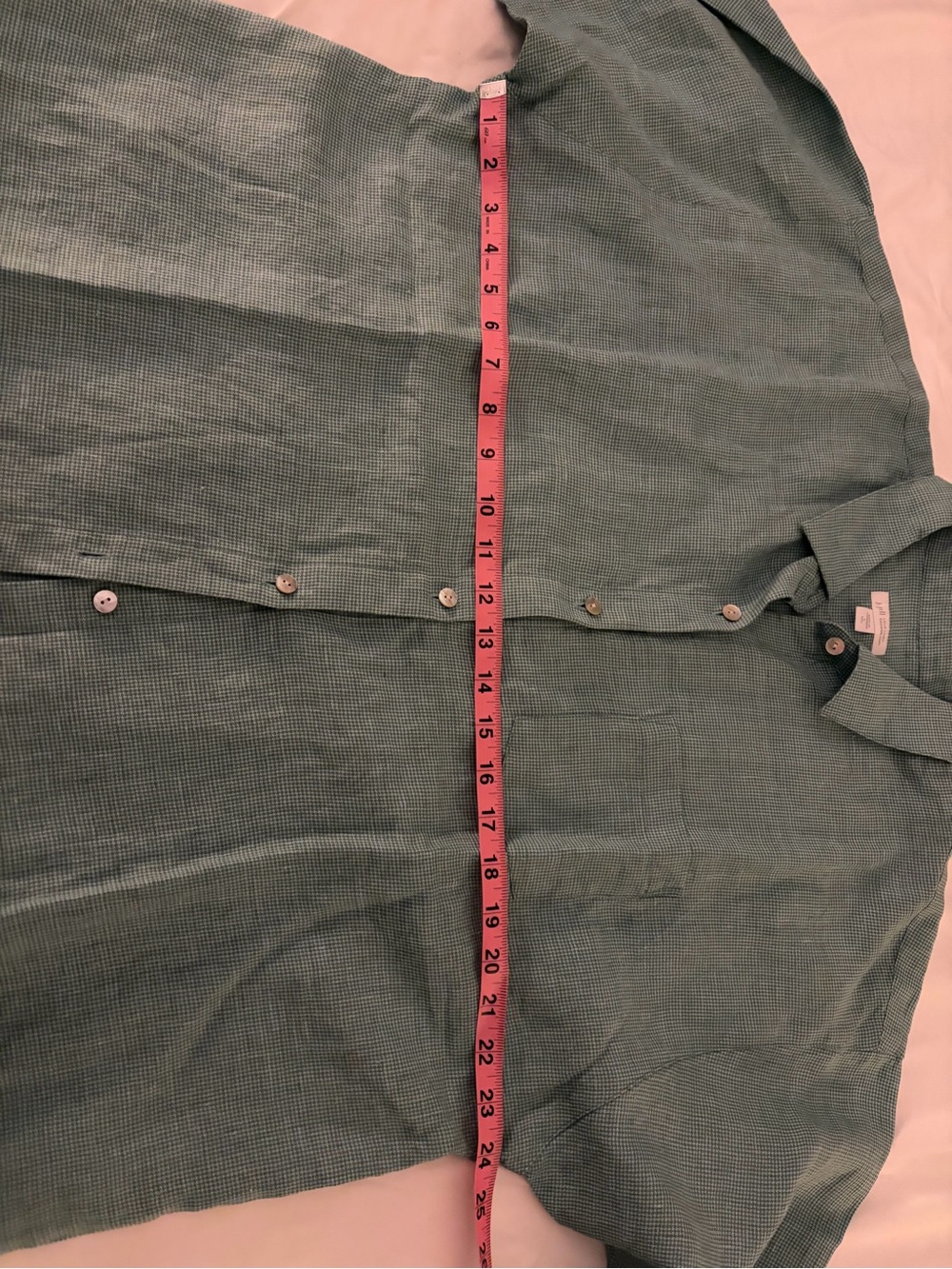 J Jill linen blouse light green large tall - Picture 6 of 6